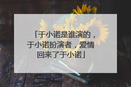 于小诺是谁演的，于小诺扮演者，爱情回来了于小诺