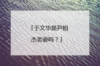于文华是尹相杰老婆吗?