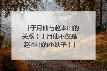 于月仙与赵本山的关系（于月仙不仅是赵本山的小姨子）