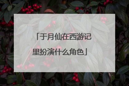 于月仙在西游记里扮演什么角色