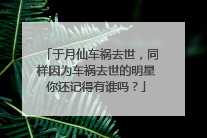 于月仙车祸去世，同样因为车祸去世的明星你还记得有谁吗？