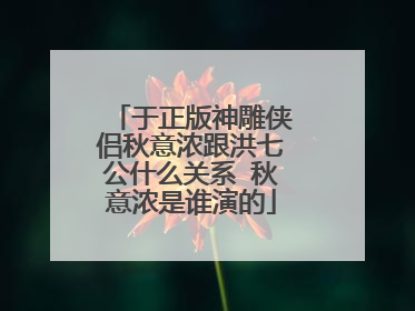 于正版神雕侠侣秋意浓跟洪七公什么关系 秋意浓是谁演的