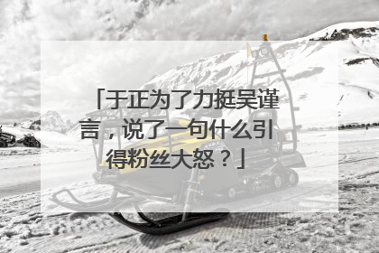 于正为了力挺吴谨言，说了一句什么引得粉丝大怒？