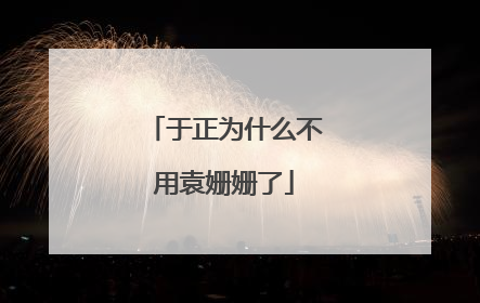 于正为什么不用袁姗姗了