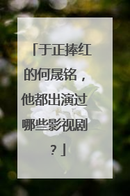 于正捧红的何晟铭，他都出演过哪些影视剧？