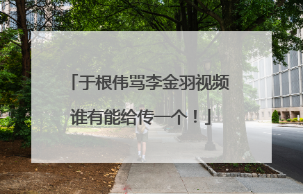 于根伟骂李金羽视频谁有能给传一个！
