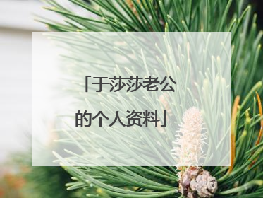 于莎莎老公的个人资料