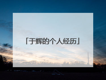 于辉的个人经历