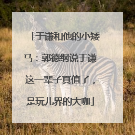 于谦和他的小矮马：郭德纲说于谦这一辈子真值了，是玩儿界的大咖