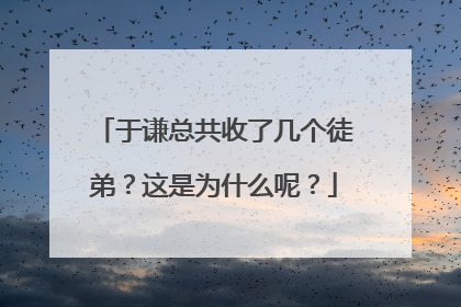 于谦总共收了几个徒弟?这是为什么呢?