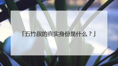 五竹叔的真实身份是什么？