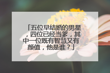 五位早结婚的男星,四位已经当爹,其中一位既有智慧又有颜值,他是谁?