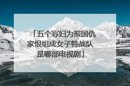五个寡妇为报国仇家恨组成女子特战队是哪部电视剧