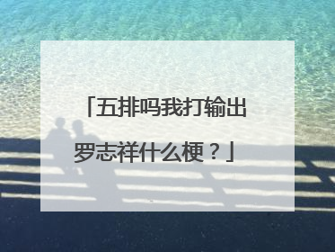 五排吗我打输出罗志祥什么梗？