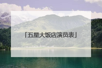 五星大饭店演员表