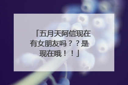 五月天阿信现在有女朋友吗？？是现在哦！！