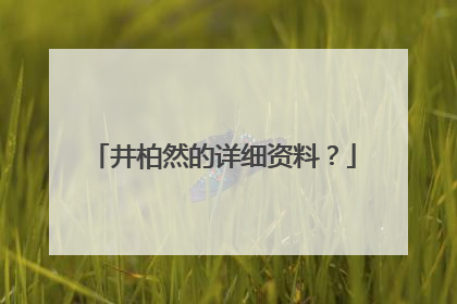 井柏然的详细资料？