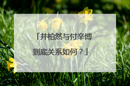 井柏然与付辛博到底关系如何？
