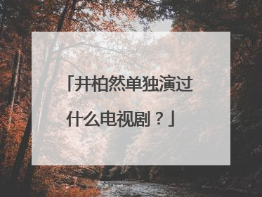 井柏然单独演过什么电视剧？