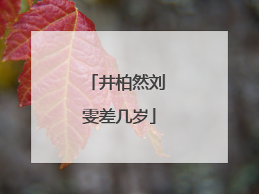 井柏然刘雯差几岁