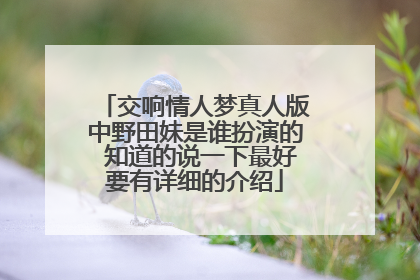 交响情人梦真人版中野田妹是谁扮演的 知道的说一下最好要有详细的介绍
