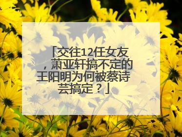 交往12任女友，萧亚轩搞不定的王阳明为何被蔡诗芸搞定？