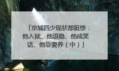 京城四少现状都挺惨：他入狱、他退隐、他成笑话、他靠妻养（中）