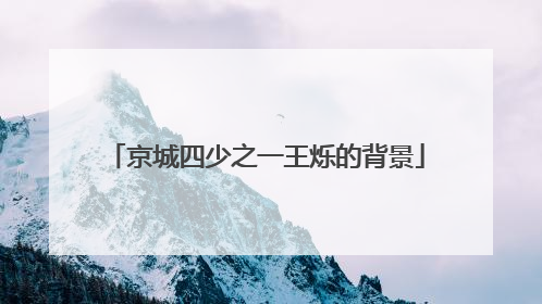 京城四少之一王烁的背景