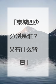 京城四少分别是谁?又有什么背景