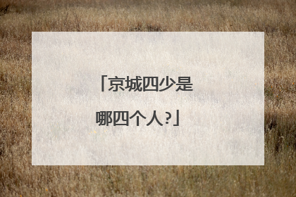京城四少是哪四个人?