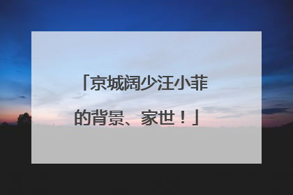 京城阔少汪小菲的背景、家世!