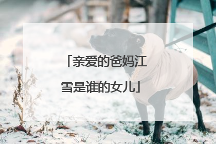 亲爱的爸妈江雪是谁的女儿