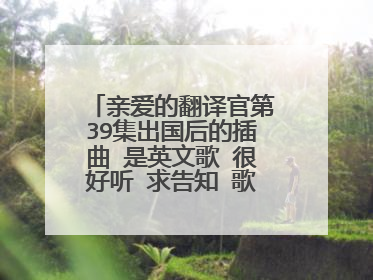 亲爱的翻译官第39集出国后的插曲 是英文歌 很好听 求告知 歌名歌手 下