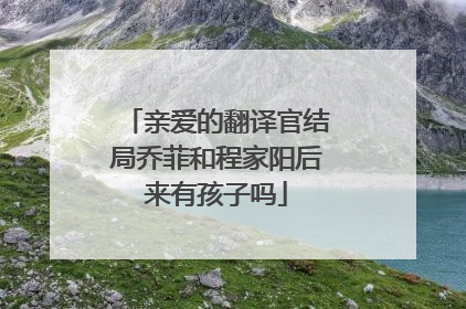 亲爱的翻译官结局乔菲和程家阳后来有孩子吗