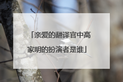 亲爱的翻译官中高家明的扮演者是谁