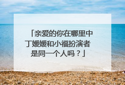 亲爱的你在哪里中丁媛媛和小福扮演者是同一个人吗?