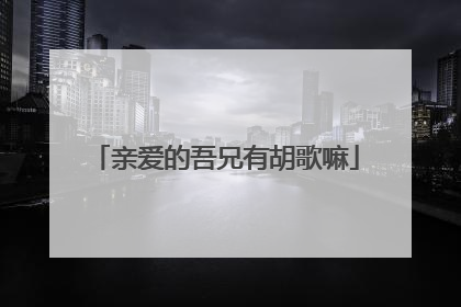 亲爱的吾兄有胡歌嘛