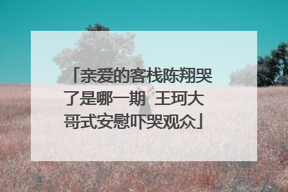 亲爱的客栈陈翔哭了是哪一期 王珂大哥式安慰吓哭观众