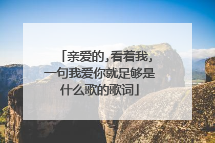 亲爱的,看着我,一句我爱你就足够是什么歌的歌词