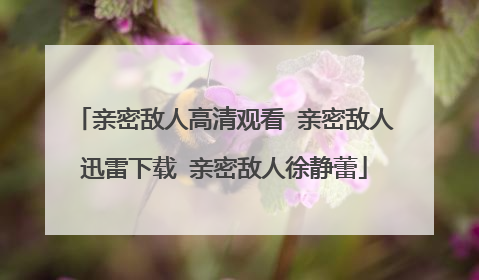 亲密敌人高清观看 亲密敌人迅雷下载 亲密敌人徐静蕾