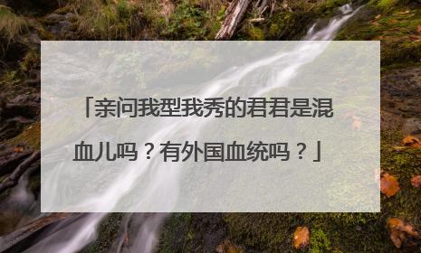 亲问我型我秀的君君是混血儿吗？有外国血统吗？
