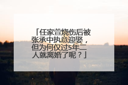 任家萱烧伤后被张承中执意迎娶,但为何仅过5年二人就离婚了呢?