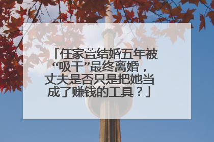 任家萱结婚五年被“吸干”最终离婚,丈夫是否只是把她当成了赚钱的工具?
