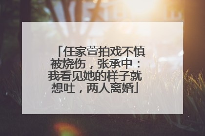 任家萱拍戏不慎被烧伤，张承中：我看见她的样子就想吐，两人离婚