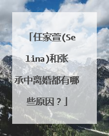 任家萱(Selina)和张承中离婚都有哪些原因？