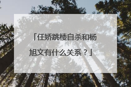 任娇跳楼自杀和杨旭文有什么关系？