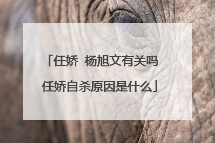 任娇 杨旭文有关吗 任娇自杀原因是什么