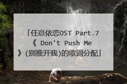 任意依恋OST Part.7《 Don't Push Me》(别推开我)的歌词分配