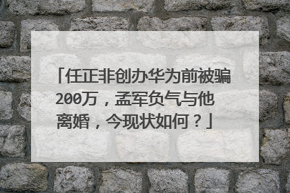 任正非创办华为前被骗200万,孟军负气与他离婚,今现状如何?