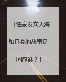 任豪发文大海和月亮的故事是回应谁？